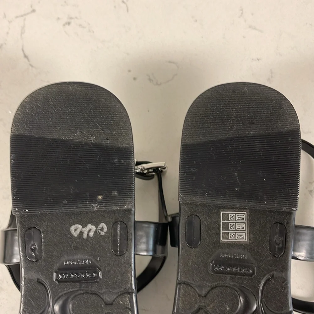 Coach Piccadilly Jelly Sandal, Black Size 10, Worn Once - Picture 9 of 16